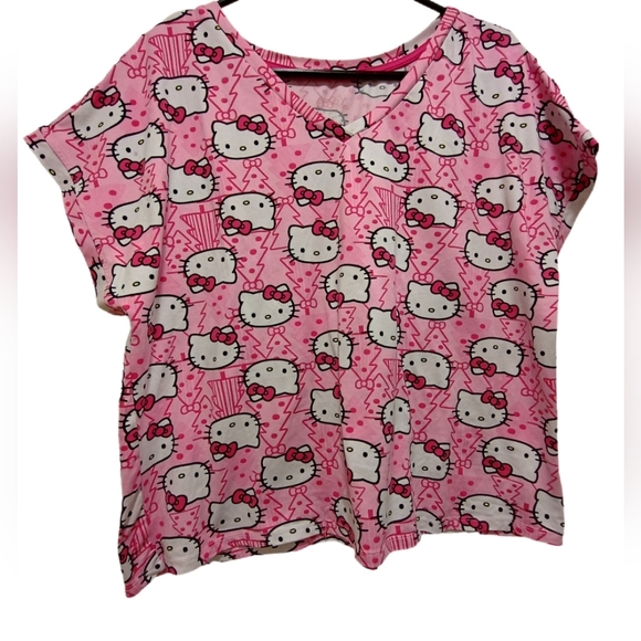 Hello Kitty Other - Hello Kitty Pink and Gray Sleepwear Top